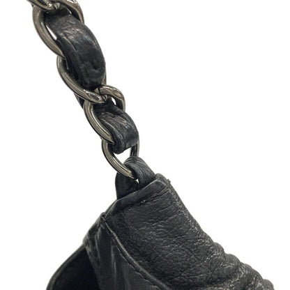 Chanel Tote Bag Coco Cabas Su PM Black Silver Hardware / Chain Shoulder Leather