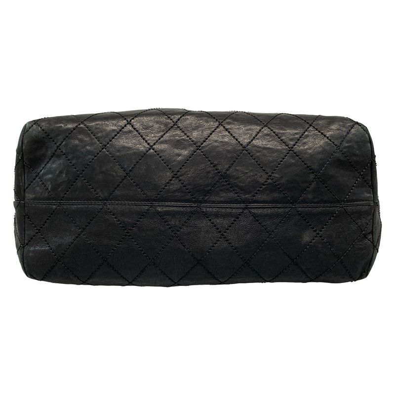 Chanel Tote Bag Coco Cabas Su PM Black Silver Hardware / Chain Shoulder Leather