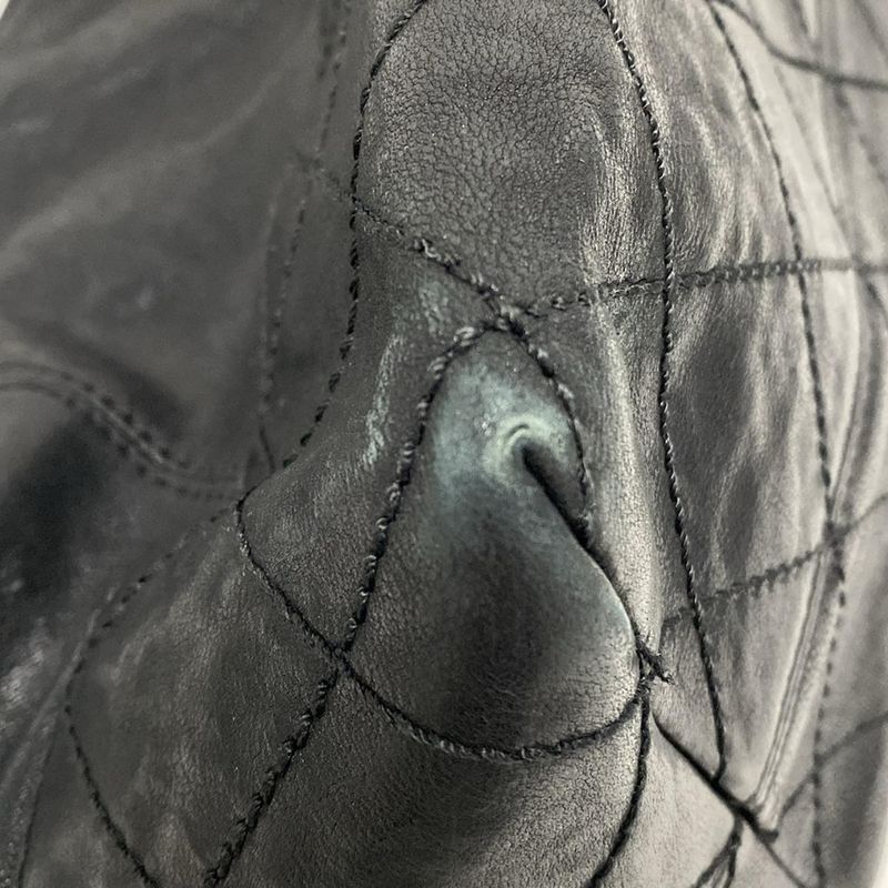 Chanel Tote Bag Coco Cabas Su PM Black Silver Hardware / Chain Shoulder Leather