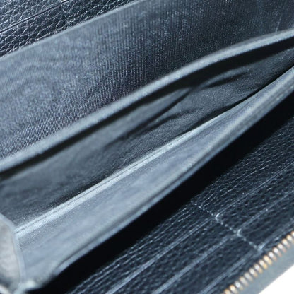 Gucci Embroidery GG Marmont Round Zipper Long Wallet Black 474584