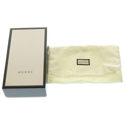 Gucci Embroidery GG Marmont Round Zipper Long Wallet Black 474584