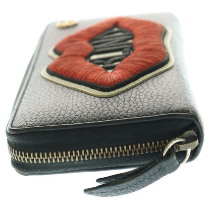Gucci Embroidery GG Marmont Round Zipper Long Wallet Black 474584