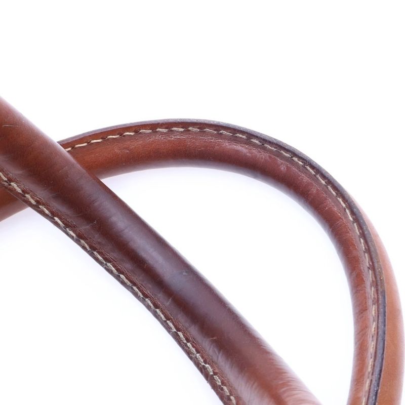 Celine Logo Leather Macadam Mini Boston Handbag Brown