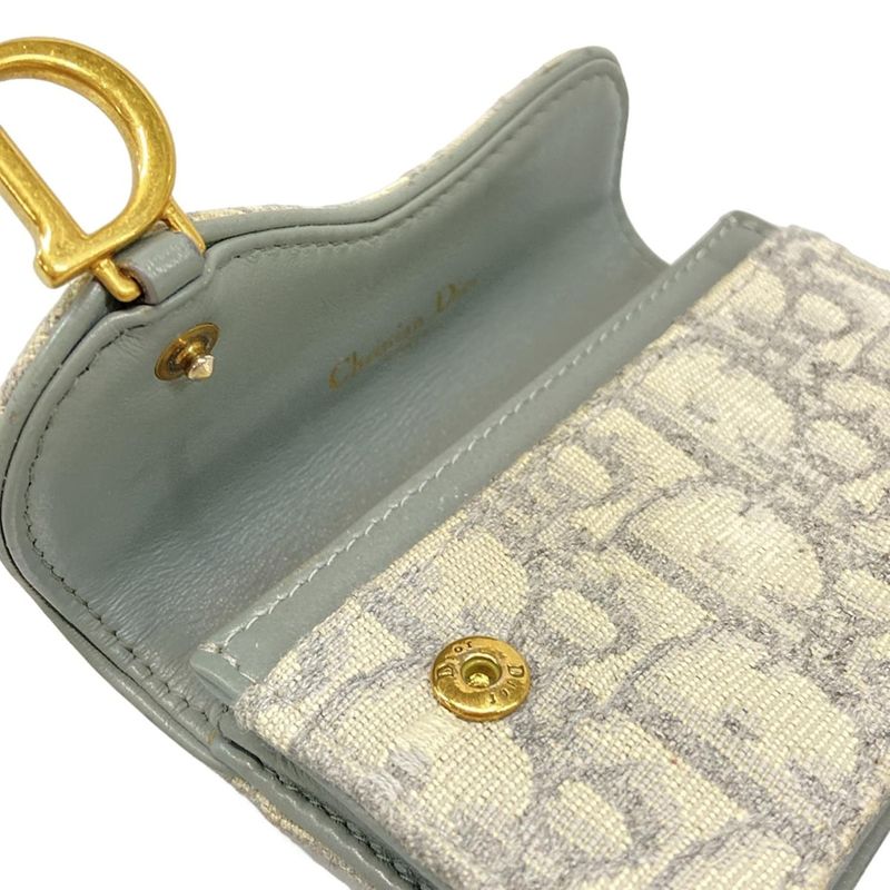 Dior/christian Dior Business Card Holder Saddle Bloom Card Holder Light Blue