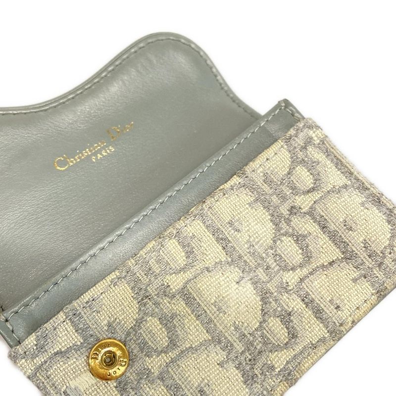 Dior/christian Dior Business Card Holder Saddle Bloom Card Holder Light Blue