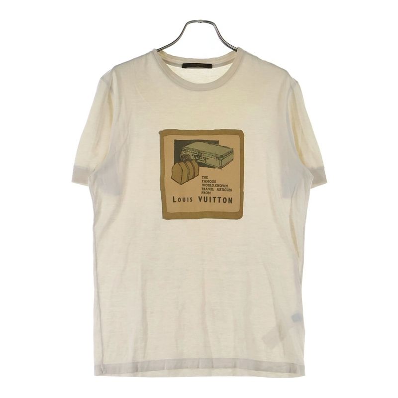 Louis Vuitton Logo-printed Crew-neck Short-sleeved T-shirt Cut And Sewn Ivory