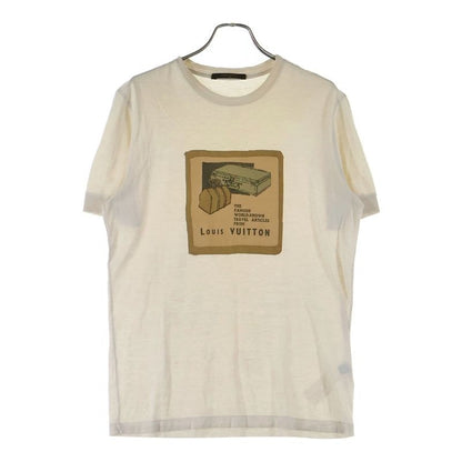 Louis Vuitton Logo-printed Crew-neck Short-sleeved T-shirt Cut And Sewn Ivory