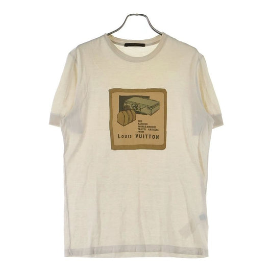 Louis Vuitton Logo-printed Crew-neck Short-sleeved T-shirt Cut And Sewn Ivory