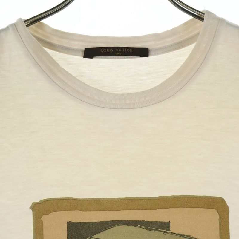 Louis Vuitton Logo-printed Crew-neck Short-sleeved T-shirt Cut And Sewn Ivory