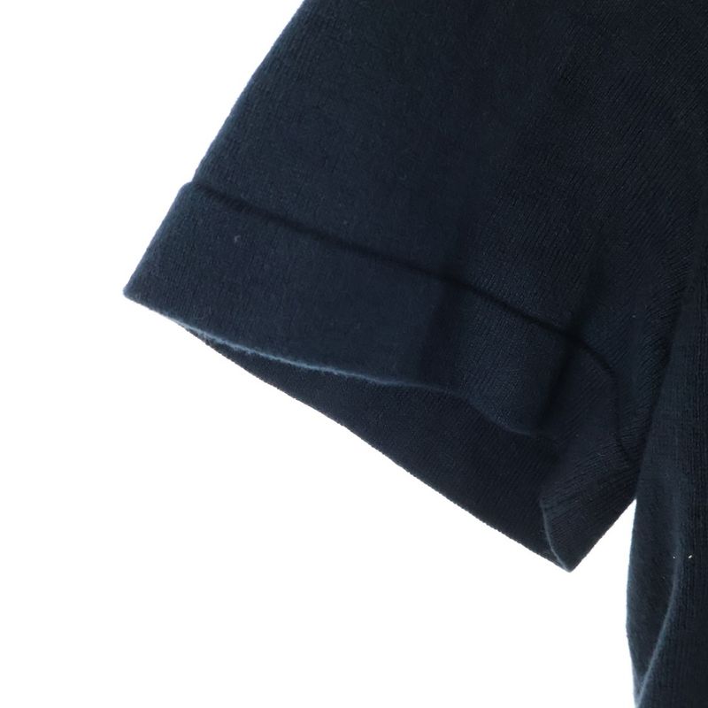 Chanel Coco Mark Logo Jacquard Cotton Knit Crew Neck Short Sleeved T-shirt Cut