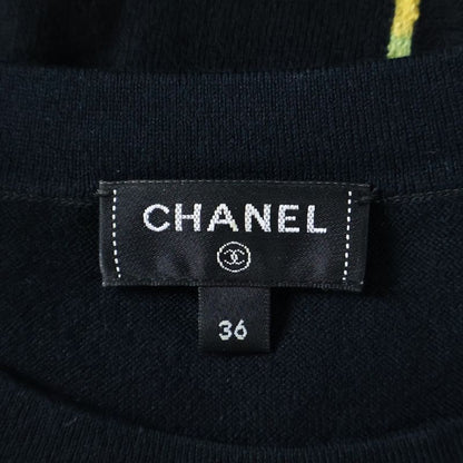Chanel Coco Mark Logo Jacquard Cotton Knit Crew Neck Short Sleeved T-shirt Cut