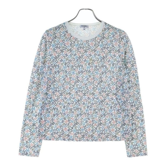 Chanel Coco Mark Logo Total Print Lame Crew Neck Long Sleeve Long Sleeve