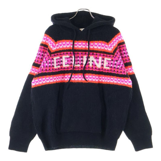 Celine 22AW Embroidery Hooded Sweater In Ski Jacquard Wool Embroidery Pullover