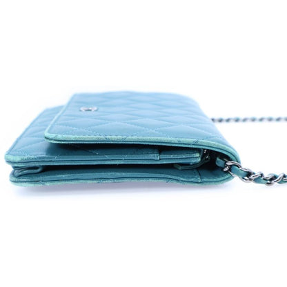 Chanel Matelasse Chain Wallet Handbag Chain Bag Mini Bag Turquoise Blue