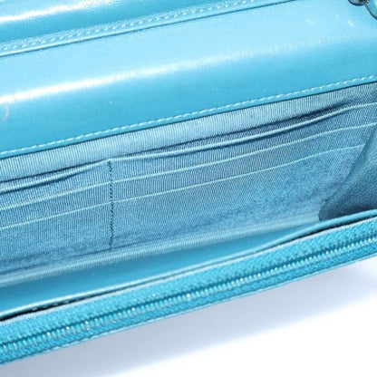 Chanel Matelasse Chain Wallet Handbag Chain Bag Mini Bag Turquoise Blue