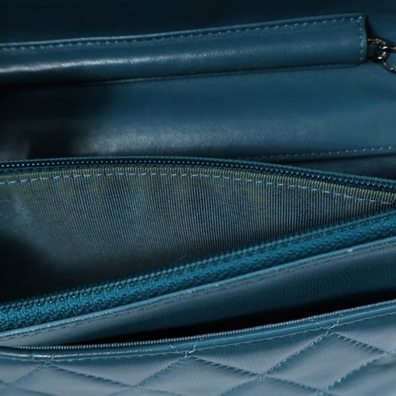 Chanel Matelasse Chain Wallet Handbag Chain Bag Mini Bag Turquoise Blue