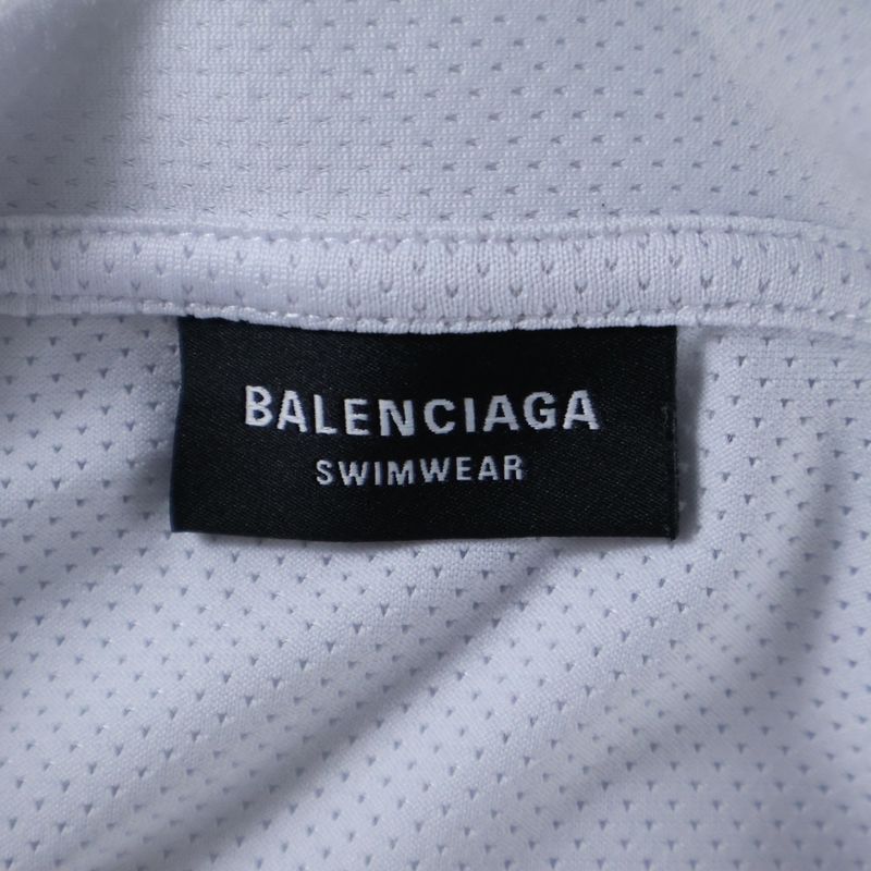 Balenciaga 23SS SWIM T-shirt Logo Print Mesh Short-sleeved T-shirt Cut And Sewn