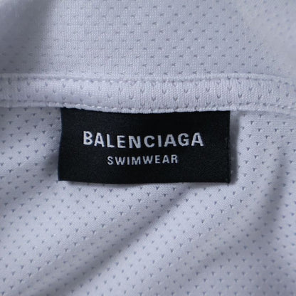 Balenciaga 23SS SWIM T-shirt Logo Print Mesh Short-sleeved T-shirt Cut And Sewn