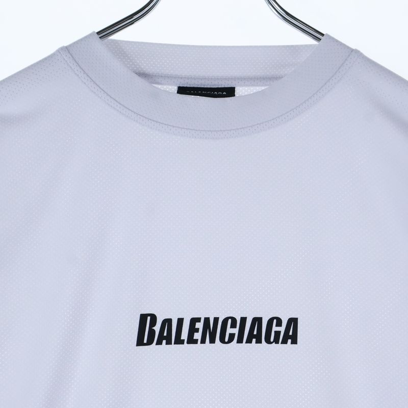 Balenciaga 23SS SWIM T-shirt Logo Print Mesh Short-sleeved T-shirt Cut And Sewn