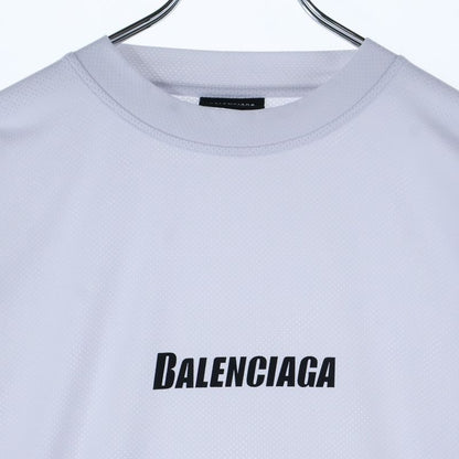 Balenciaga 23SS SWIM T-shirt Logo Print Mesh Short-sleeved T-shirt Cut And Sewn