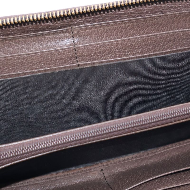 Gucci GG Supreme Sherry Line Round Zipper Long Wallet Long Wallet Card Case