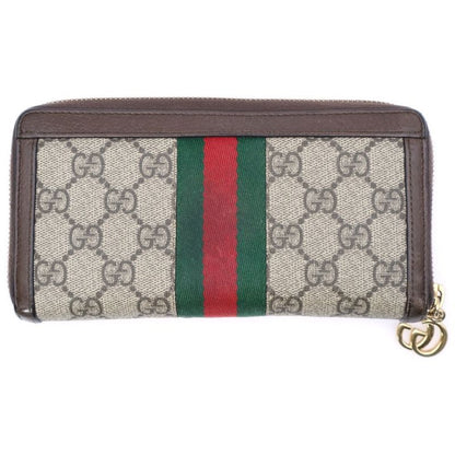 Gucci GG Supreme Sherry Line Round Zipper Long Wallet Long Wallet Card Case