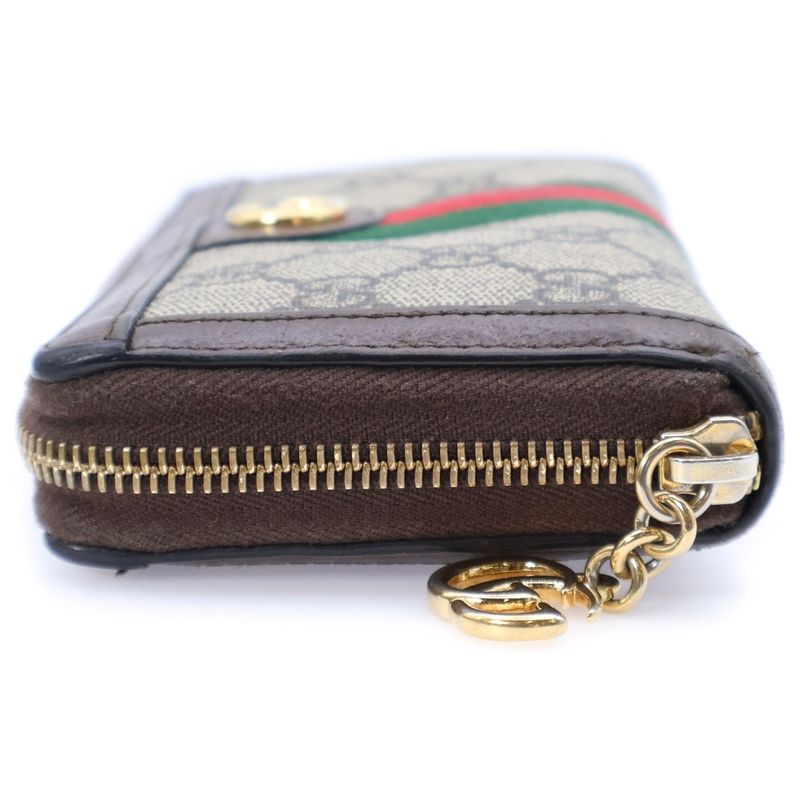 Gucci GG Supreme Sherry Line Round Zipper Long Wallet Long Wallet Card Case