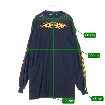 Balenciaga 24AW Burning Unity Logo Damaged Long-sleeved T-shirt Cut And Sewn