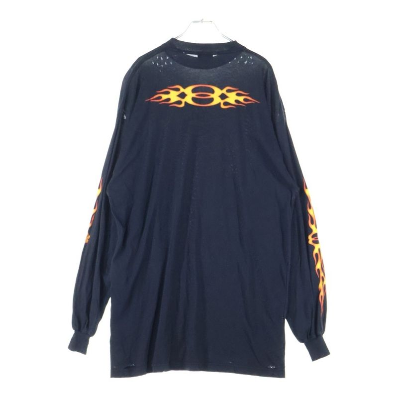 Balenciaga 24AW Burning Unity Logo Damaged Long-sleeved T-shirt Cut And Sewn