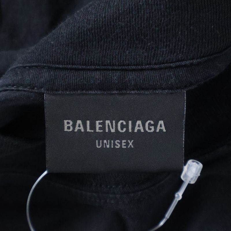 Balenciaga 24AW Burning Unity Logo Damaged Long-sleeved T-shirt Cut And Sewn