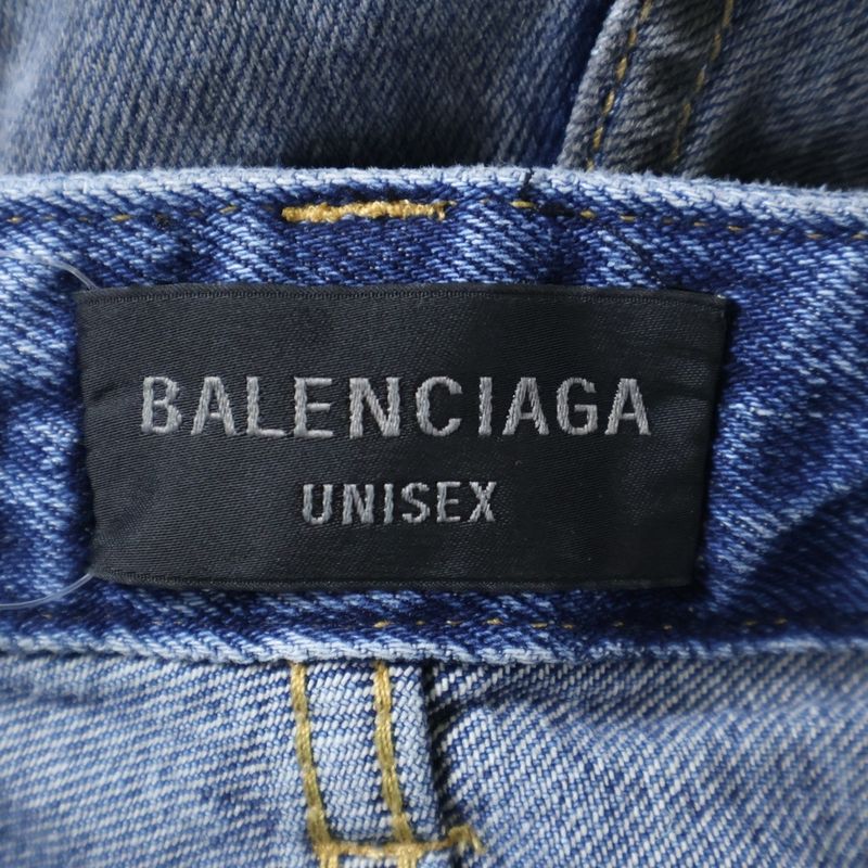 Balenciaga 23SS Baggy Pants Damaged Baggy Denim Pants Indigo 612966 Tmv95