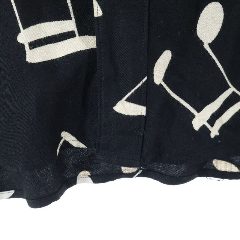 Saint Laurent Paris 16AW Music Note Rayon Long-sleeved Shirt Black 437581 Y325n