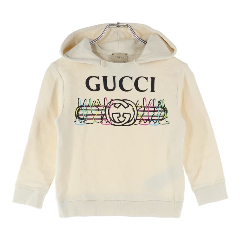 Gucci Children's Rabbit Logo Pullover Sweatshirt Hoodie Beige Kids 611220 Xje3b