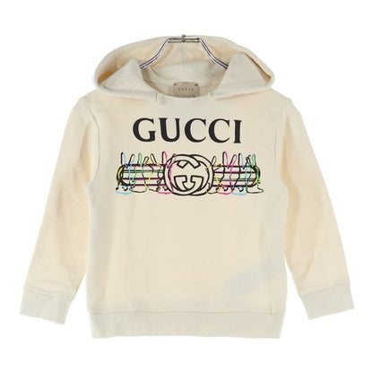 Gucci Children's Rabbit Logo Pullover Sweatshirt Hoodie Beige Kids 611220 Xje3b
