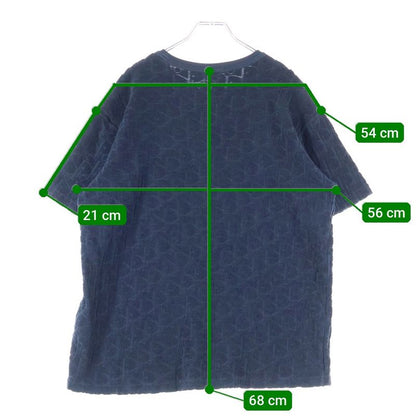 Christian Dior 21SS Oblique Pattern Pile Crewneck Short Sleeve T-shirt Cut And