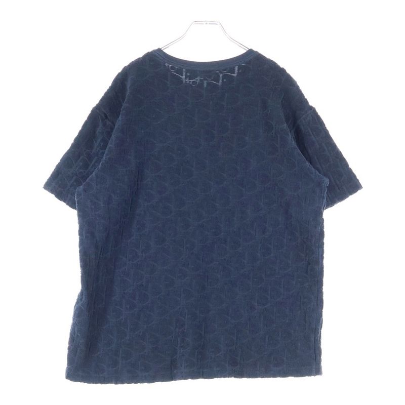 Christian Dior 21SS Oblique Pattern Pile Crewneck Short Sleeve T-shirt Cut And