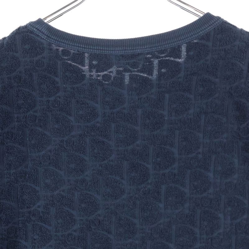 Christian Dior 21SS Oblique Pattern Pile Crewneck Short Sleeve T-shirt Cut And