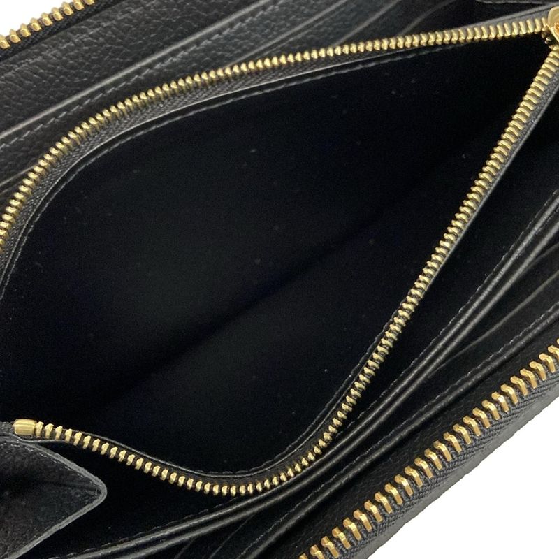 Louis Vuitton Zippy Wallet In Monogram And Empreinte Style M61864 Noir Black