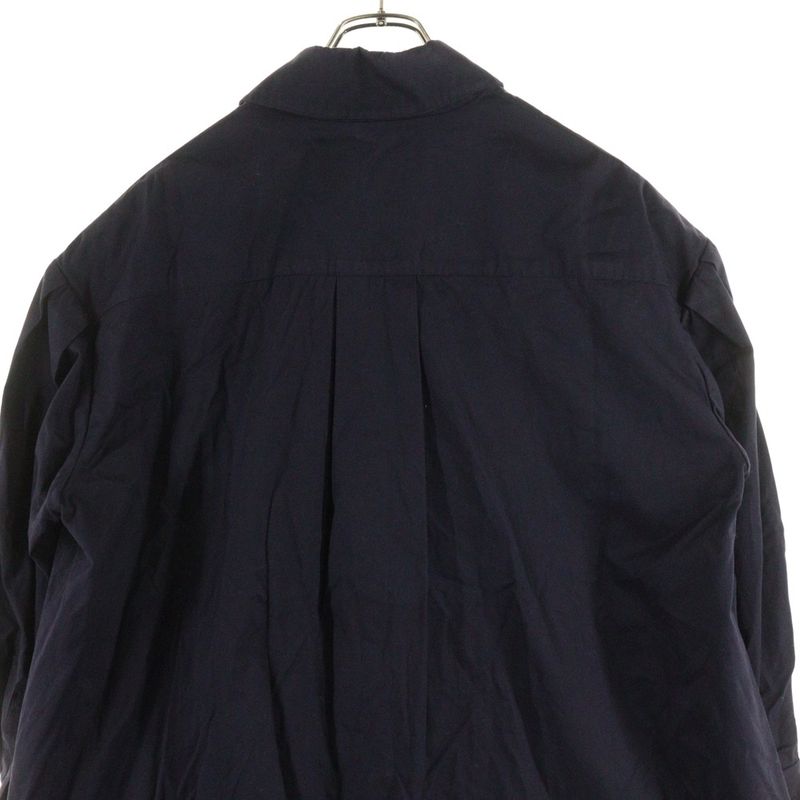 Hermes Anchor H Logo Button Cotton Stencil Collar Jacket Navy