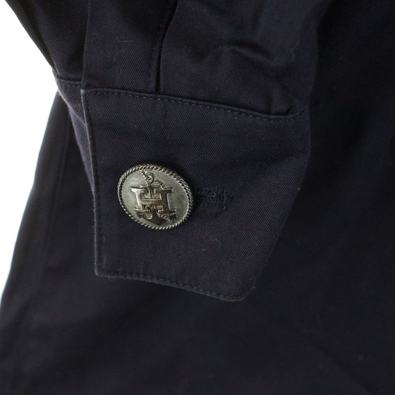 Hermes Anchor H Logo Button Cotton Stencil Collar Jacket Navy