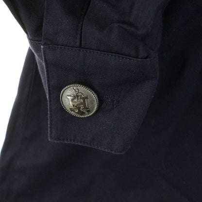 Hermes Anchor H Logo Button Cotton Stencil Collar Jacket Navy