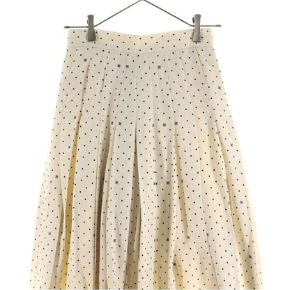 Fendi 21SS FF Calligraphy Logo Dotted Allover Silk Slit Pleated Long Skirt