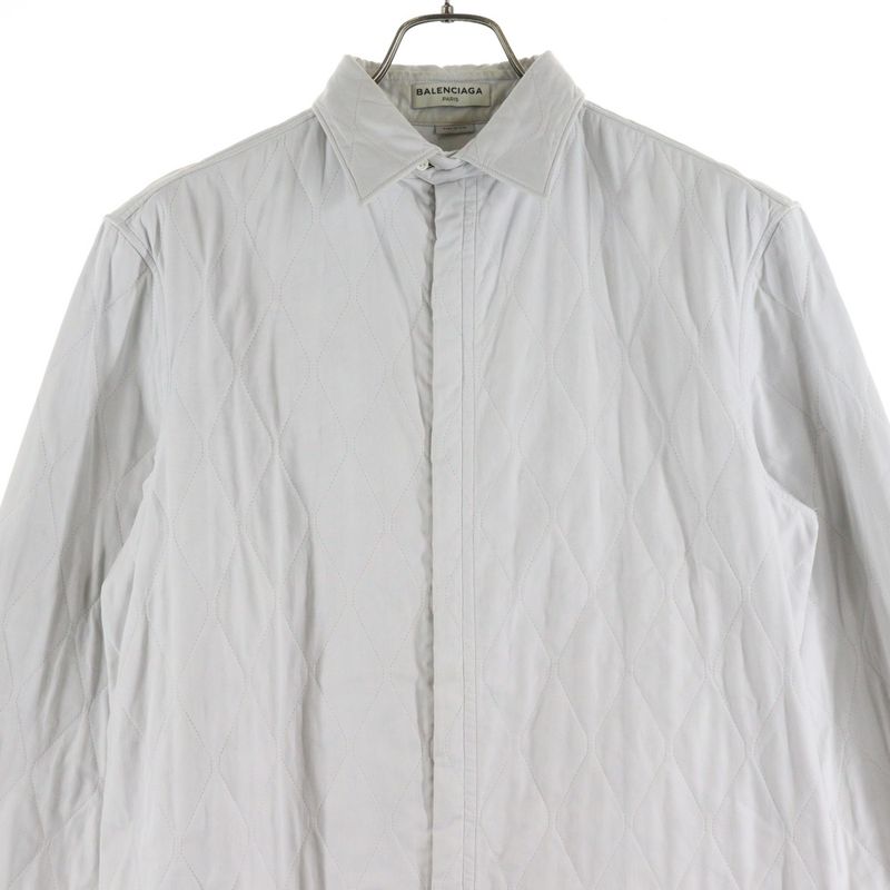 Balenciaga 16AW Cotton Quilted Zip Jacket White 430752 Tcb10