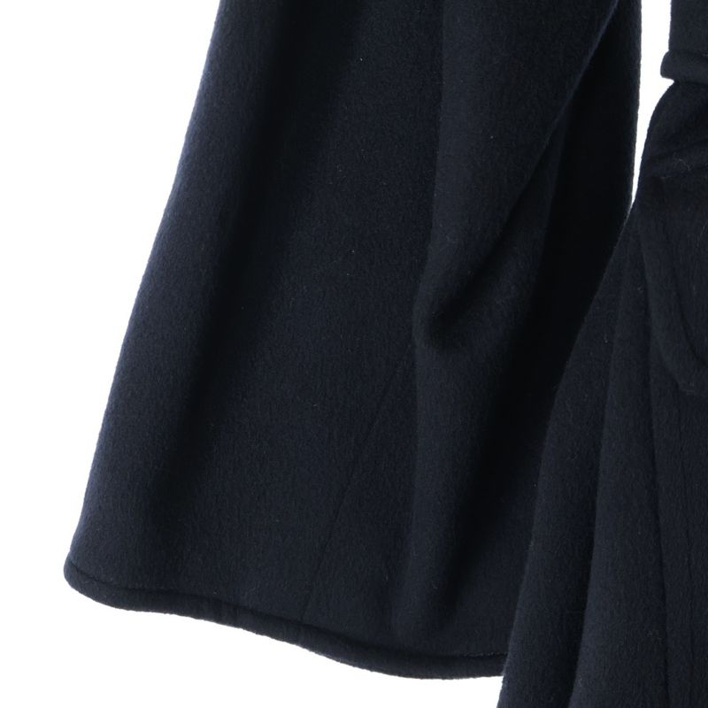 Chanel 95AW Coco Mark Button Chain Buckle Cashmere Oversized Long Coat Black