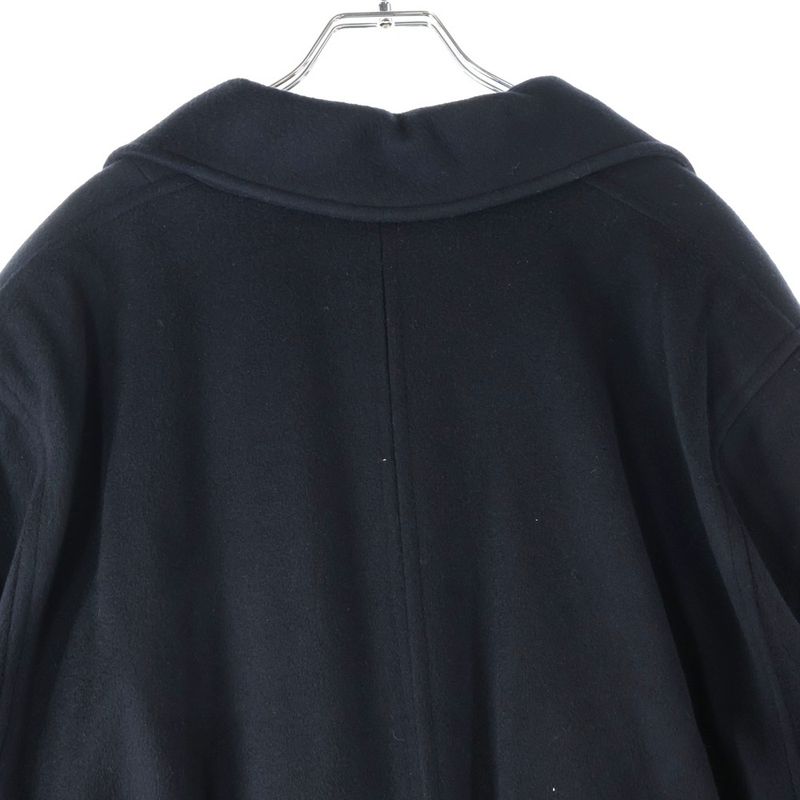 Chanel 95AW Coco Mark Button Chain Buckle Cashmere Oversized Long Coat Black