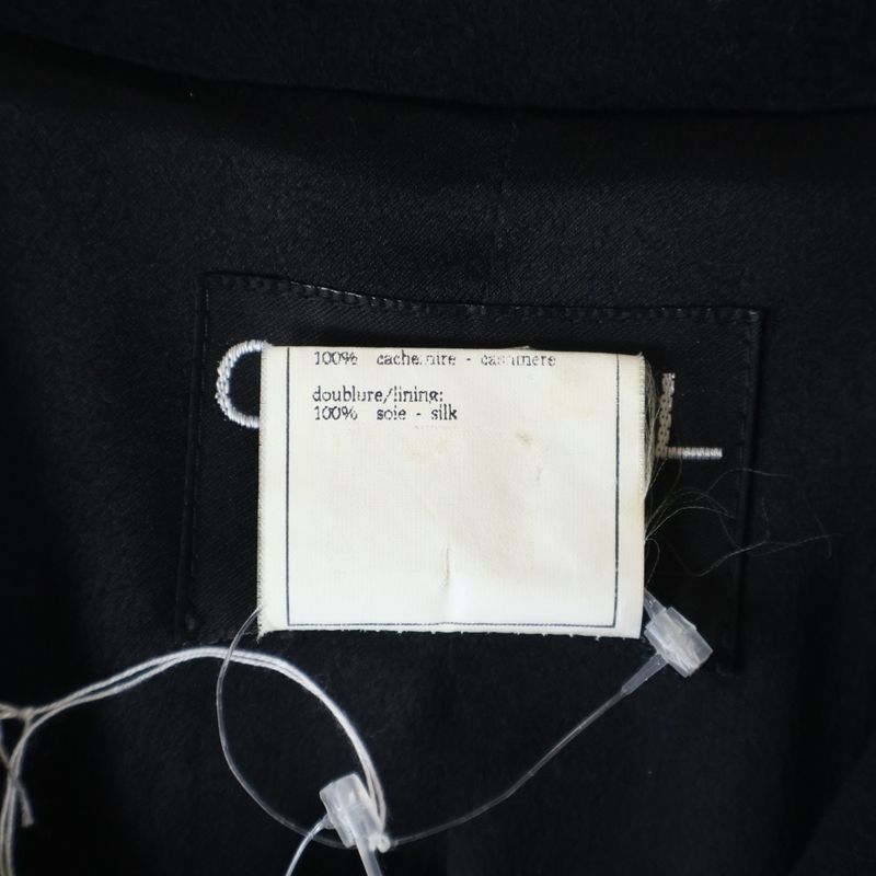 Chanel 95AW Coco Mark Button Chain Buckle Cashmere Oversized Long Coat Black