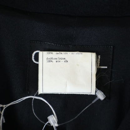 Chanel 95AW Coco Mark Button Chain Buckle Cashmere Oversized Long Coat Black