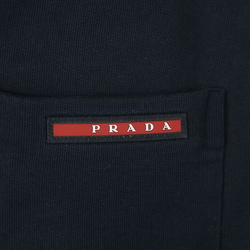Prada Rubber Logo Sweatpants Jogger Pants Navy Sjp182