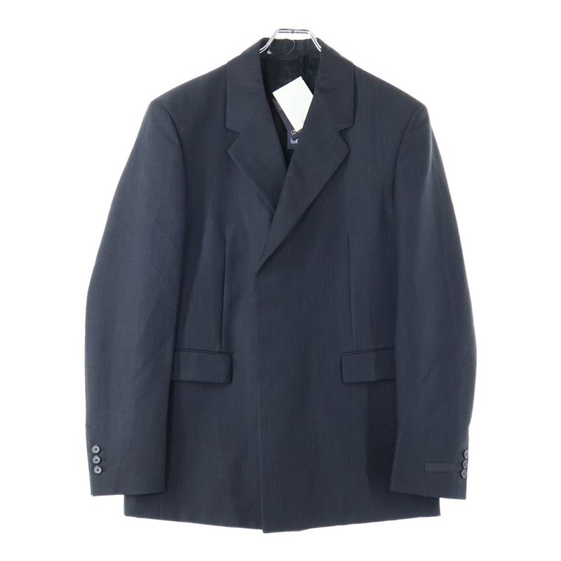 Prada Tailored Jacket Triangle Logo Wool Tailored Jacket Gray Ugi223