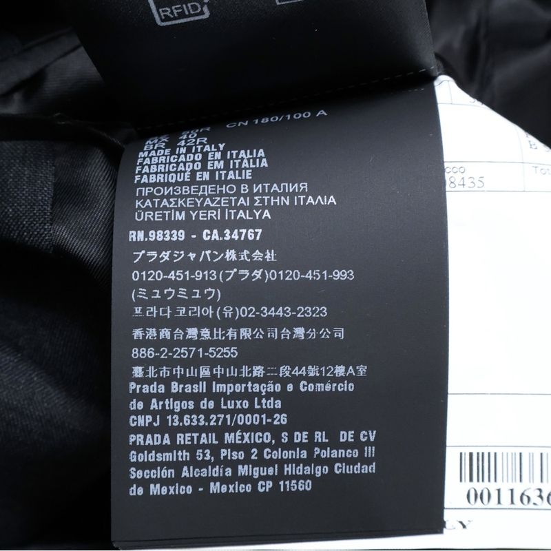 Prada Tailored Jacket Triangle Logo Wool Tailored Jacket Gray Ugi223